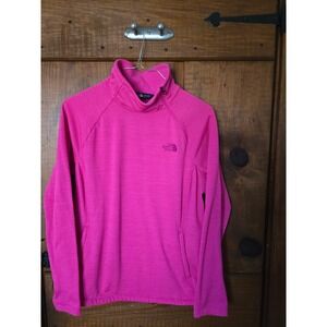 THE NORTH FACE - Womens Pink Quarter Zip Pullover Fleece Jacket - Size L